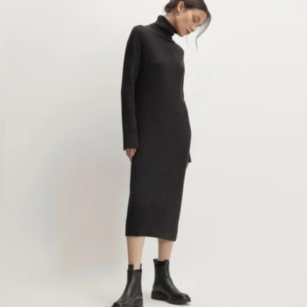 Everlane The Cotton-Merino Turtleneck Dress - Heather Charcoal